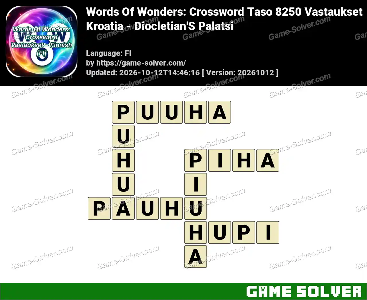Words Of Wonders: Crossword Taso 8250 Vastaukset – Kroatia – Diocletian’S Palatsi